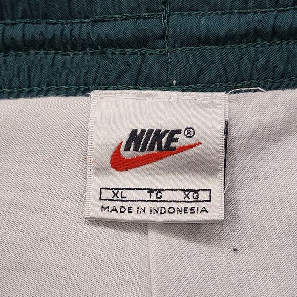 Vintage 1990s Nike Pants Mens XL Green Nylon Windbreaker Trackpants Zip Hem - Picture 6 of 13